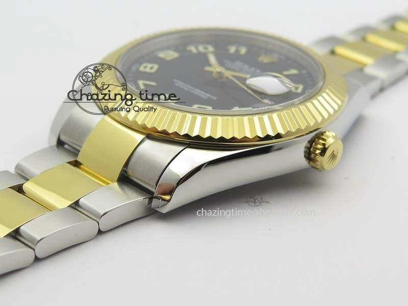 FastDry DateJust II 116333 SS YG 41mm EW Best Edition Black Dial Numeral Markers On SS Bracelet A 3825