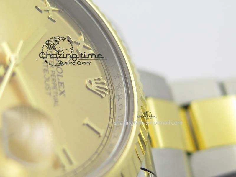 Unique DateJust II 116333 SS YG 41mm EW Best Edition Gold Dial Roman Markers On SS Bracelet A 3822