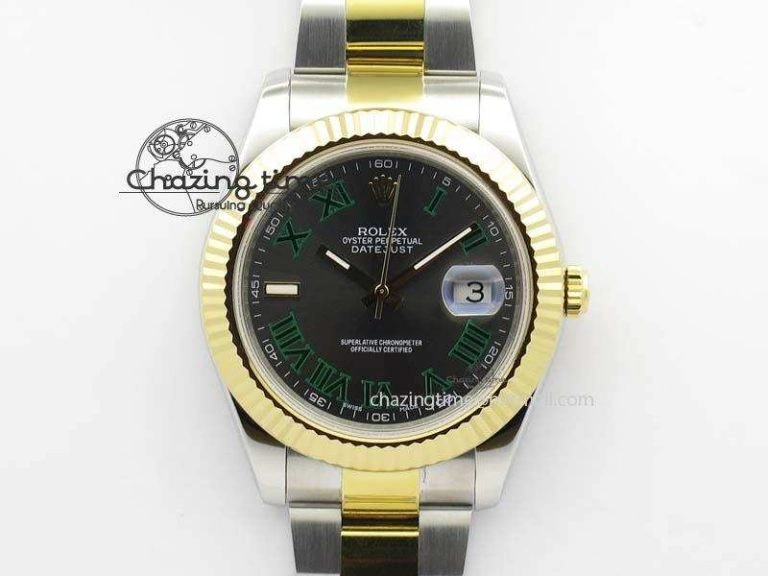 Efficient DateJust II 116333 SS YG 41mm EW Best Edition Gray Dial Roman Markers On SS Bracelet A 3823