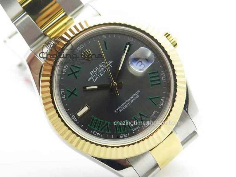 Efficient DateJust II 116333 SS YG 41mm EW Best Edition Gray Dial Roman Markers On SS Bracelet A 3823