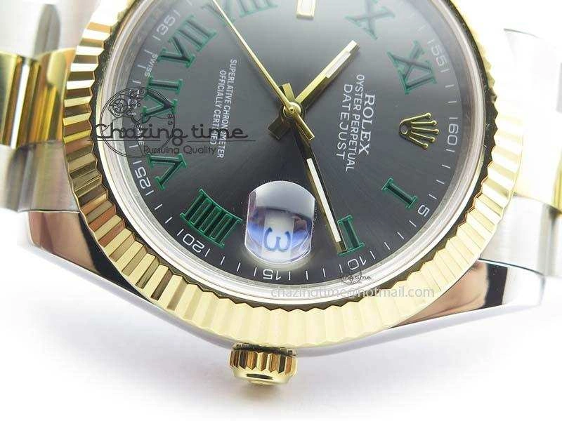Efficient DateJust II 116333 SS YG 41mm EW Best Edition Gray Dial Roman Markers On SS Bracelet A 3823