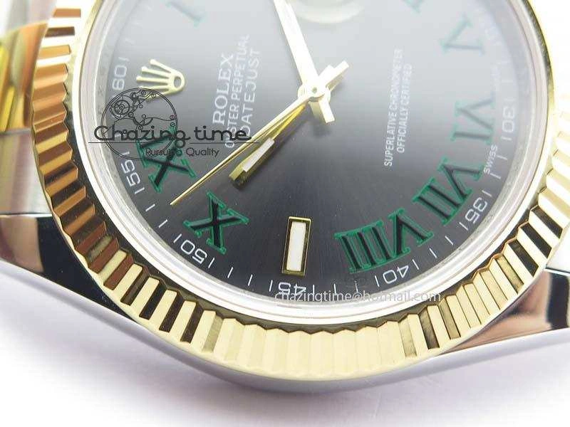 Efficient DateJust II 116333 SS YG 41mm EW Best Edition Gray Dial Roman Markers On SS Bracelet A 3823