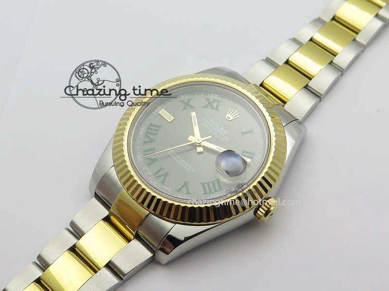 Efficient DateJust II 116333 SS YG 41mm EW Best Edition Gray Dial Roman Markers On SS Bracelet A 3823