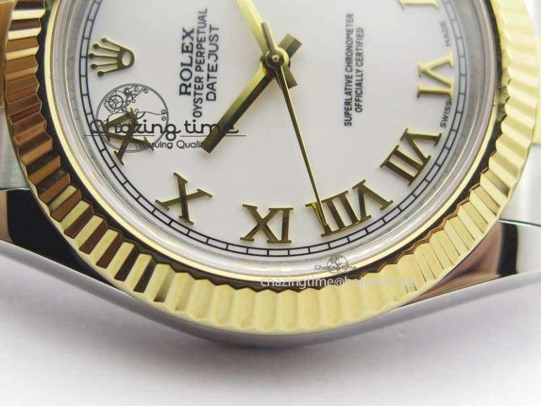 HighQuality DateJust II 116333 SS YG 41mm EW Best Edition White Dial Roman Markers On SS Bracelet A 3821