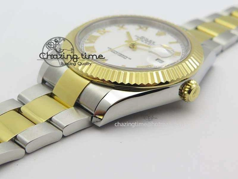 HighQuality DateJust II 116333 SS YG 41mm EW Best Edition White Dial Roman Markers On SS Bracelet A 3821