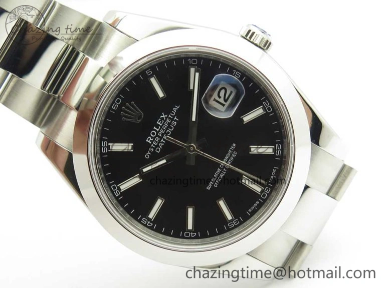 DateJust II 126334 41mm SS BP 1:1 Best Edition Black Dial Sticks Makers on Oyster Bracelet OdorResistant 3325