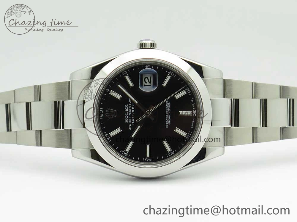 DateJust II 126334 41mm SS BP 1:1 Best Edition Black Dial Sticks Makers on Oyster Bracelet OdorResistant 3325