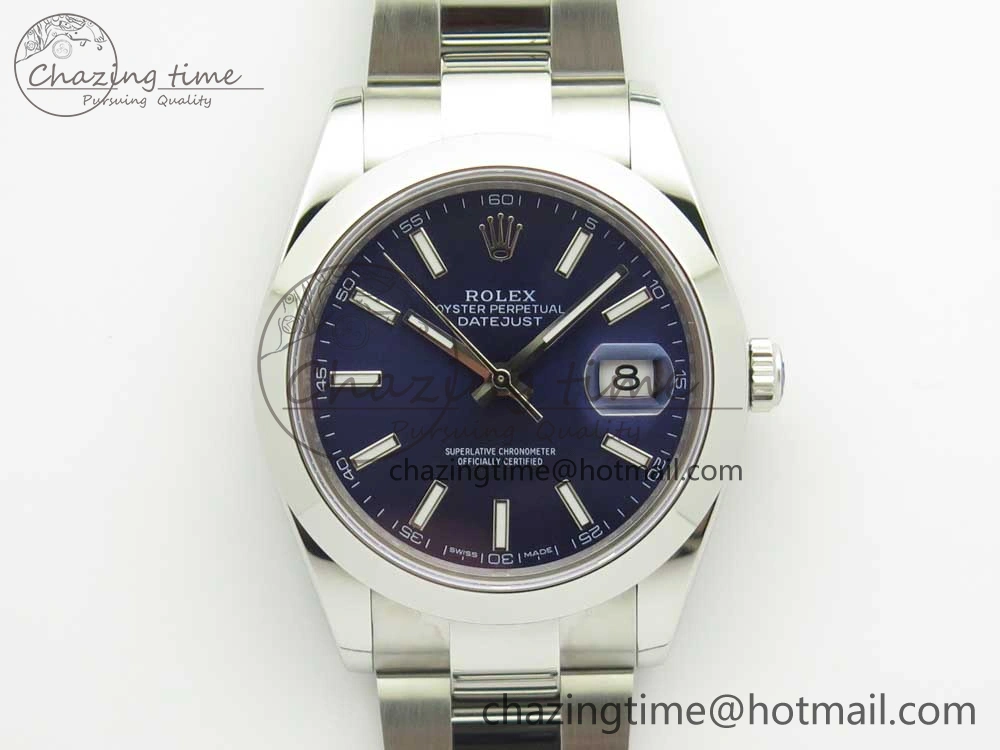 HighQuality DateJust II 126334 41mm SS BP 1:1 Best Edition Blue Dial Sticks Makers on Oyster Bracelet 3322