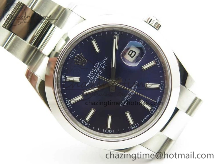 HighQuality DateJust II 126334 41mm SS BP 1:1 Best Edition Blue Dial Sticks Makers on Oyster Bracelet 3322