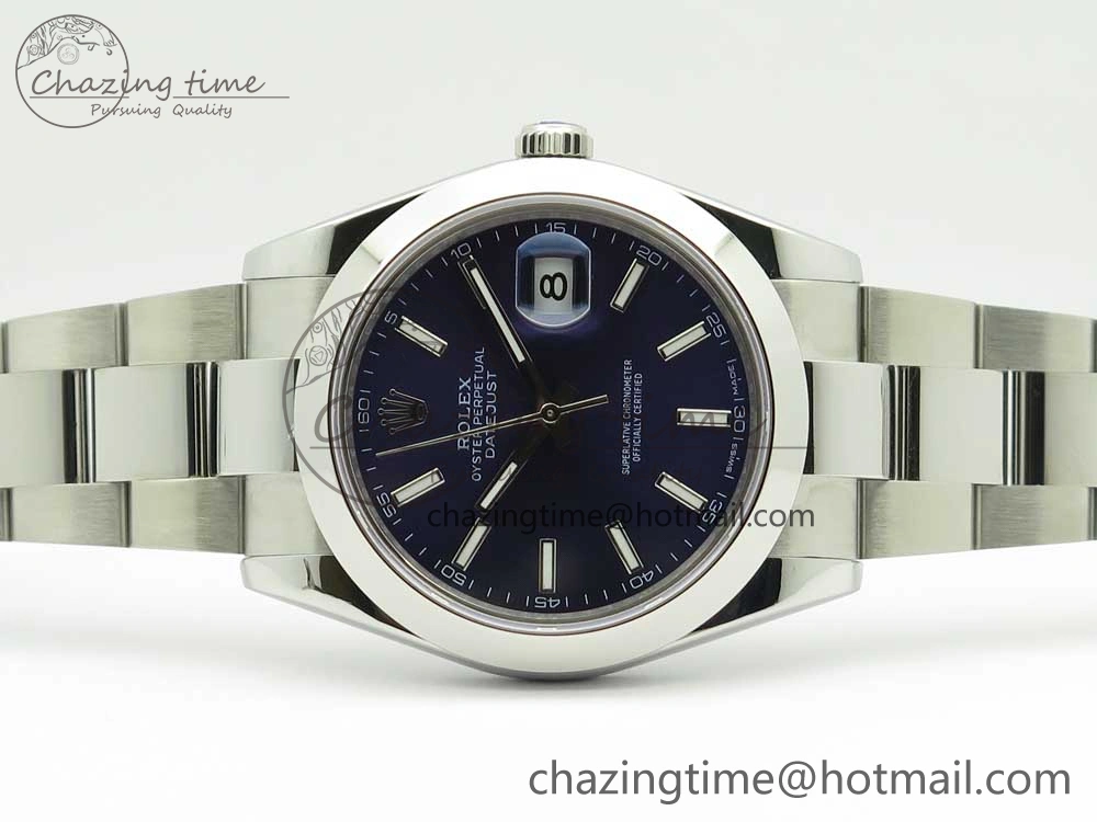 HighQuality DateJust II 126334 41mm SS BP 1:1 Best Edition Blue Dial Sticks Makers on Oyster Bracelet 3322