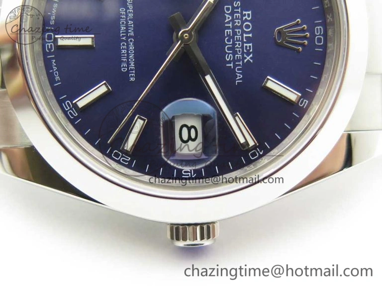 HighQuality DateJust II 126334 41mm SS BP 1:1 Best Edition Blue Dial Sticks Makers on Oyster Bracelet 3322