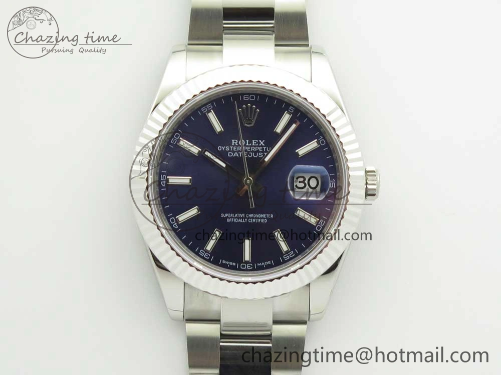 DateJust II 126334 41mm SS BP Maker 1:1 Best Edition Blue Dial Fluted Bezel on Oyster Bracelet Youthful 3327