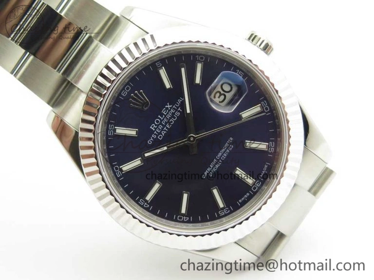 DateJust II 126334 41mm SS BP Maker 1:1 Best Edition Blue Dial Fluted Bezel on Oyster Bracelet Youthful 3327