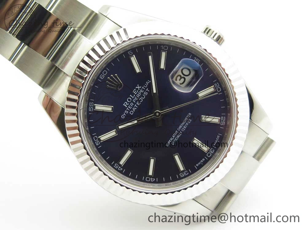 DateJust II 126334 41mm SS BP Maker 1:1 Best Edition Blue Dial Fluted Bezel on Oyster Bracelet Youthful 3327