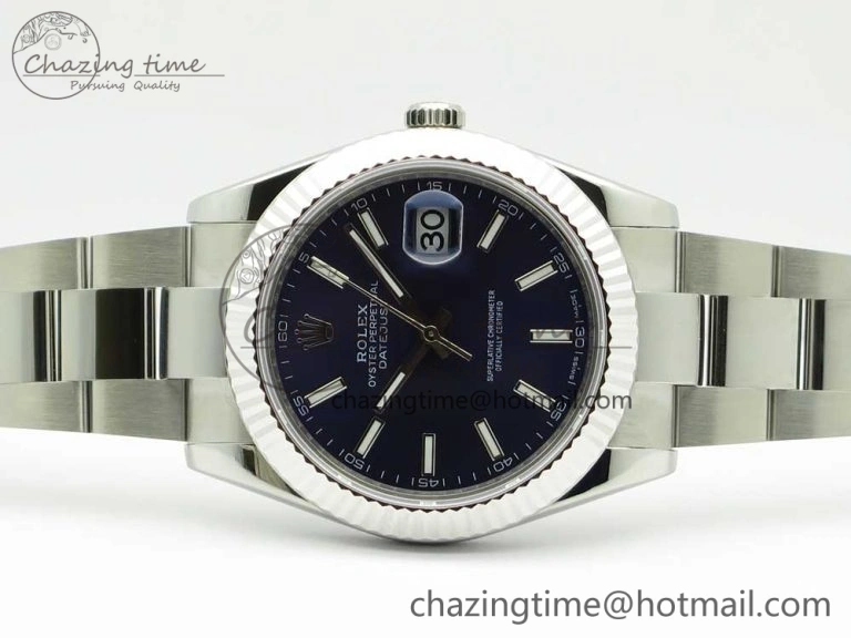 DateJust II 126334 41mm SS BP Maker 1:1 Best Edition Blue Dial Fluted Bezel on Oyster Bracelet Youthful 3327