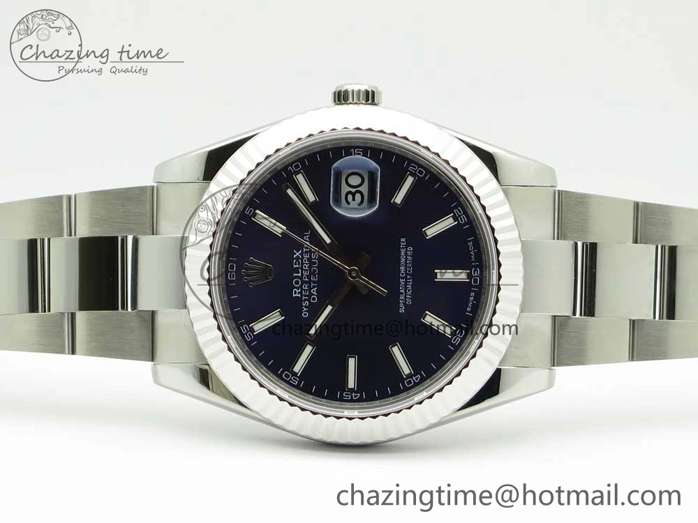 DateJust II 126334 41mm SS BP Maker 1:1 Best Edition Blue Dial Fluted Bezel on Oyster Bracelet Youthful 3327
