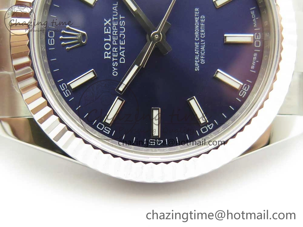 DateJust II 126334 41mm SS BP Maker 1:1 Best Edition Blue Dial Fluted Bezel on Oyster Bracelet Youthful 3327