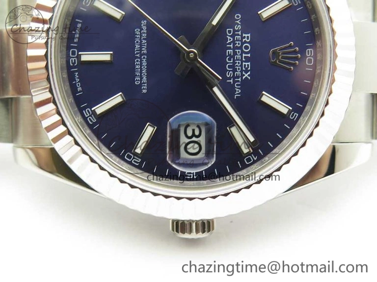 DateJust II 126334 41mm SS BP Maker 1:1 Best Edition Blue Dial Fluted Bezel on Oyster Bracelet Youthful 3327