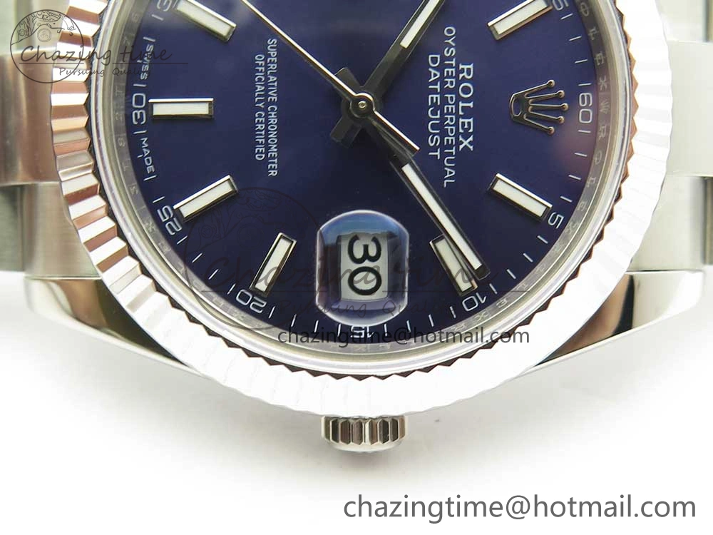 DateJust II 126334 41mm SS BP Maker 1:1 Best Edition Blue Dial Fluted Bezel on Oyster Bracelet Youthful 3327