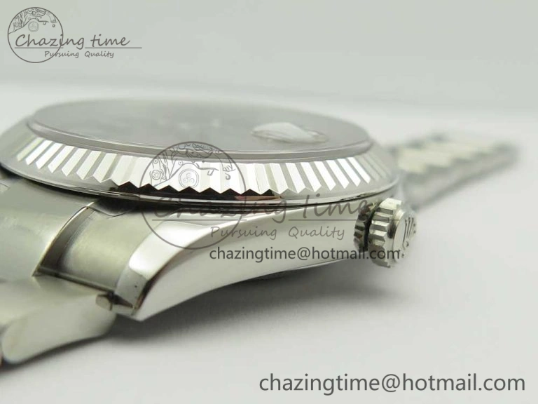 HighQuality DateJust II 126334 41mm SS BP Maker 1:1 Best Edition Gray Dial Fluted Bezel on Oyster Bracelet 3328