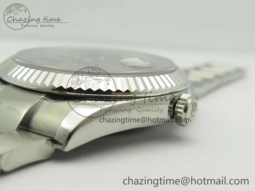 HighQuality DateJust II 126334 41mm SS BP Maker 1:1 Best Edition Gray Dial Fluted Bezel on Oyster Bracelet 3328
