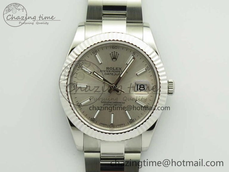 DateJust II 126334 41mm SS BP Maker 1:1 Best Edition Silver Dial Fluted Bezel on Oyster Bracelet Refined 3326