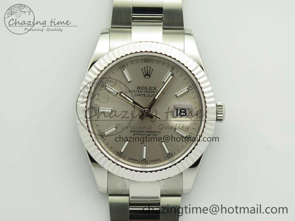 DateJust II 126334 41mm SS BP Maker 1:1 Best Edition Silver Dial Fluted Bezel on Oyster Bracelet Refined 3326
