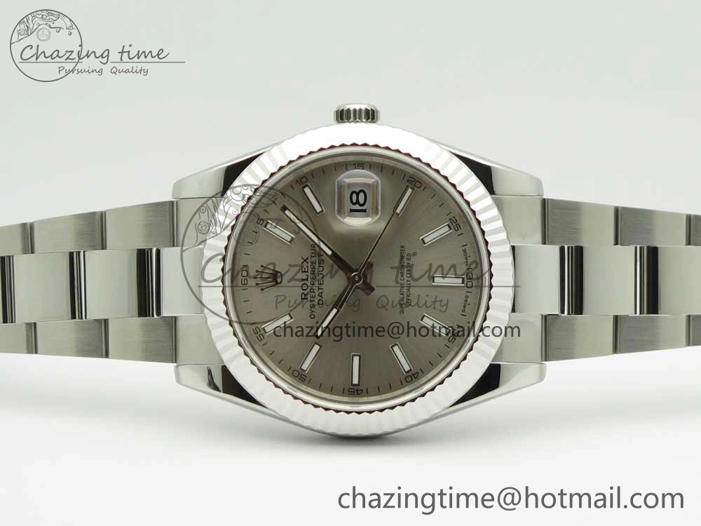 DateJust II 126334 41mm SS BP Maker 1:1 Best Edition Silver Dial Fluted Bezel on Oyster Bracelet Refined 3326
