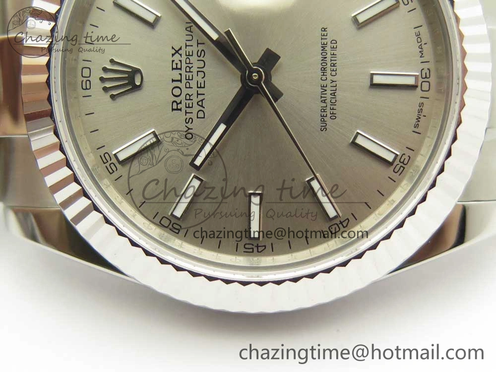 DateJust II 126334 41mm SS BP Maker 1:1 Best Edition Silver Dial Fluted Bezel on Oyster Bracelet Refined 3326