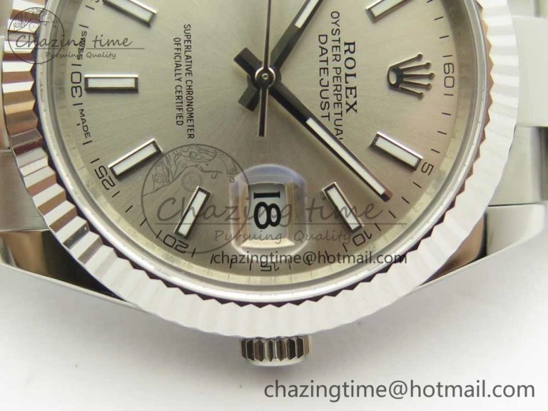 DateJust II 126334 41mm SS BP Maker 1:1 Best Edition Silver Dial Fluted Bezel on Oyster Bracelet Refined 3326