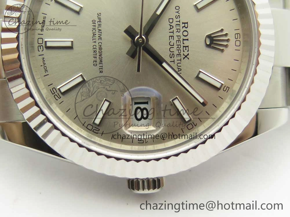 DateJust II 126334 41mm SS BP Maker 1:1 Best Edition Silver Dial Fluted Bezel on Oyster Bracelet Refined 3326