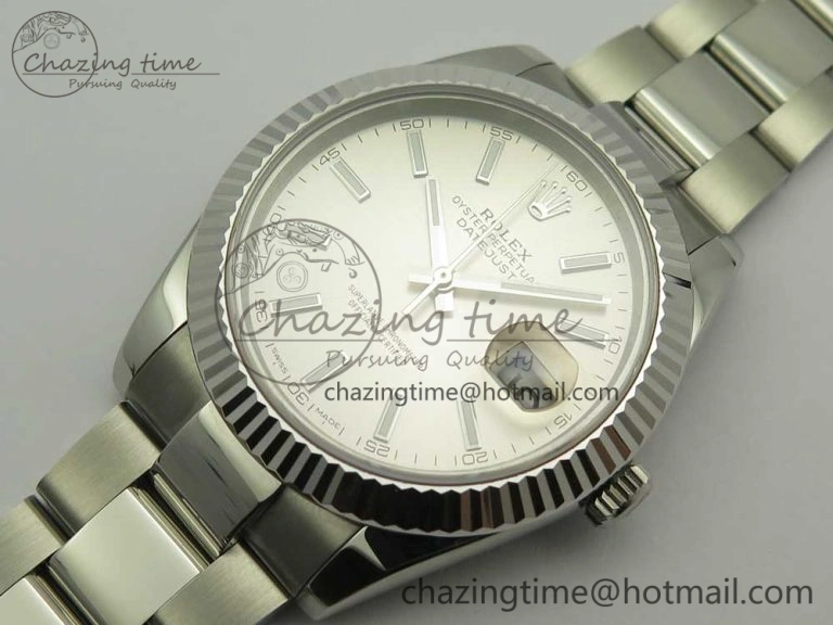 DateJust II 126334 41mm SS BP Maker 1:1 Best Edition Silver Dial Fluted Bezel on Oyster Bracelet Refined 3326