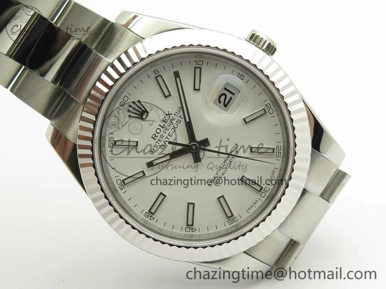 DateJust II 126334 41mm SS BP Maker 1:1 Best Edition White Dial Fluted Bezel on Oyster Bracelet WaterResistant 3330