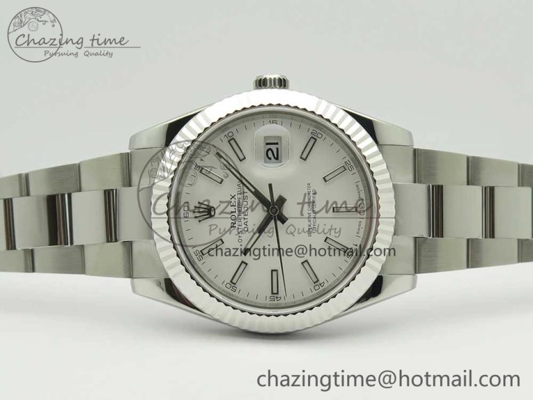 DateJust II 126334 41mm SS BP Maker 1:1 Best Edition White Dial Fluted Bezel on Oyster Bracelet WaterResistant 3330