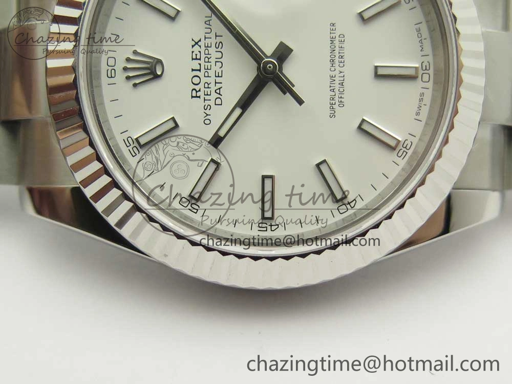 DateJust II 126334 41mm SS BP Maker 1:1 Best Edition White Dial Fluted Bezel on Oyster Bracelet WaterResistant 3330