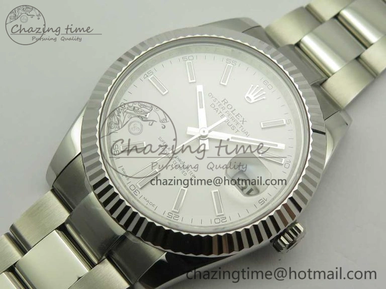 DateJust II 126334 41mm SS BP Maker 1:1 Best Edition White Dial Fluted Bezel on Oyster Bracelet WaterResistant 3330