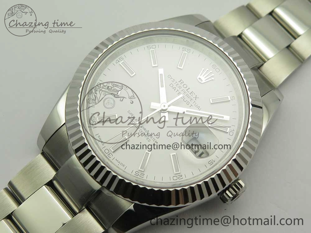 DateJust II 126334 41mm SS BP Maker 1:1 Best Edition White Dial Fluted Bezel on Oyster Bracelet WaterResistant 3330