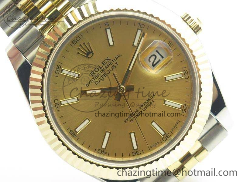 DateJust II 41mm 14K YG Wrapped BP Maker Best Edition Gold Sticks Dial On Jubilee Bracelet A Modern 3475