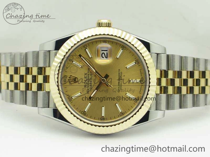 DateJust II 41mm 14K YG Wrapped BP Maker Best Edition Gold Sticks Dial On Jubilee Bracelet A Modern 3475