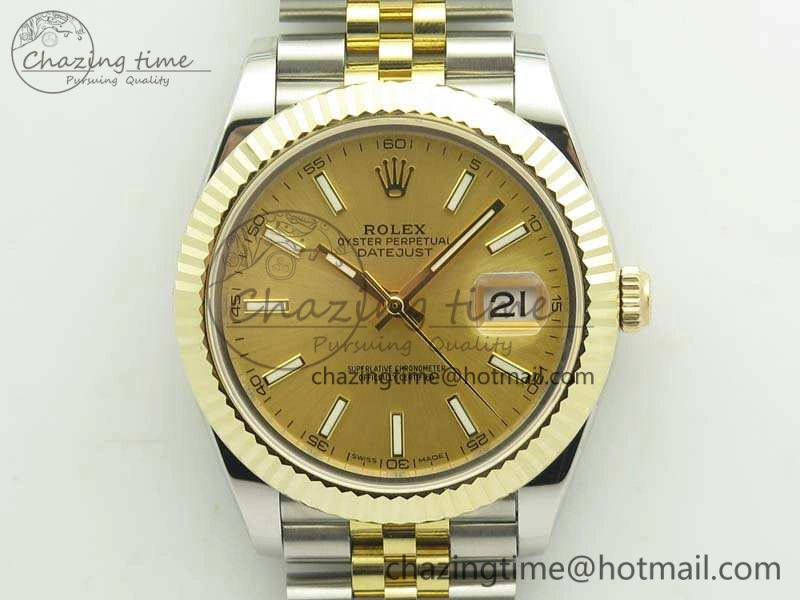 DateJust II 41mm 14K YG Wrapped BP Maker Best Edition Gold Sticks Dial On Jubilee Bracelet A Modern 3475