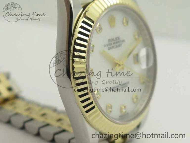 Minimalist DateJust II 41mm 14K YG Wrapped BP Maker Best Edition White MOP Dial On Jubilee Bracelet A 3476