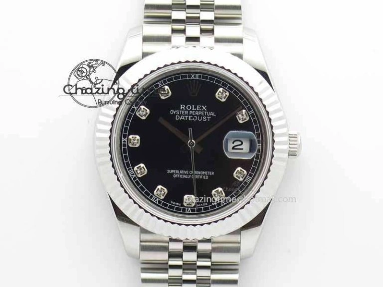 DateJust II 41mm BP Maker Best Edition Black Diamonds Dial On New Version Jubilee Bracelet A SunProtective 3618