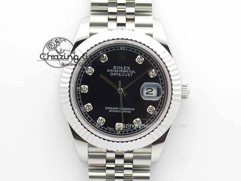 DateJust II 41mm BP Maker Best Edition Black Diamonds Dial On New Version Jubilee Bracelet A SunProtective 3618