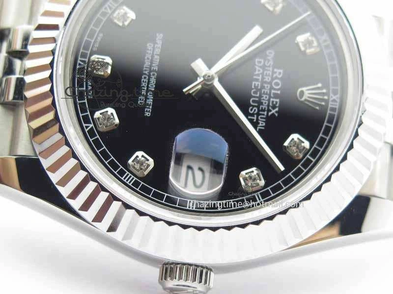 DateJust II 41mm BP Maker Best Edition Black Diamonds Dial On New Version Jubilee Bracelet A SunProtective 3618