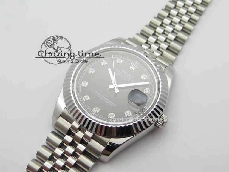 DateJust II 41mm BP Maker Best Edition Black Diamonds Dial On New Version Jubilee Bracelet A SunProtective 3618