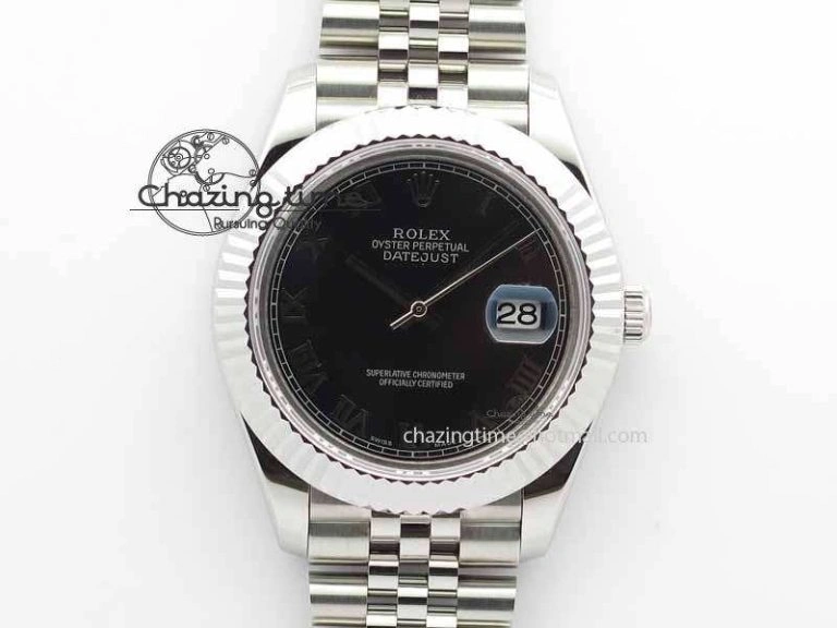 TopPick DateJust II 41mm BP Maker Best Edition Black Roman Dial On New Version Jubilee Bracelet A 3632