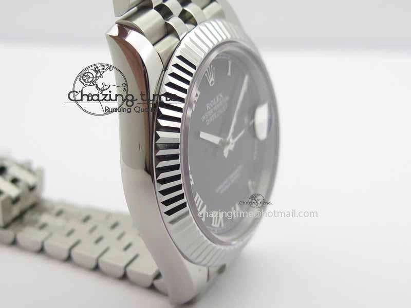 TopPick DateJust II 41mm BP Maker Best Edition Black Roman Dial On New Version Jubilee Bracelet A 3632