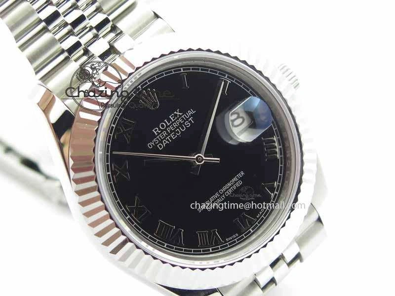 TopPick DateJust II 41mm BP Maker Best Edition Black Roman Dial On New Version Jubilee Bracelet A 3632