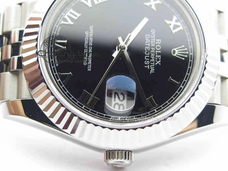 TopPick DateJust II 41mm BP Maker Best Edition Black Roman Dial On New Version Jubilee Bracelet A 3632