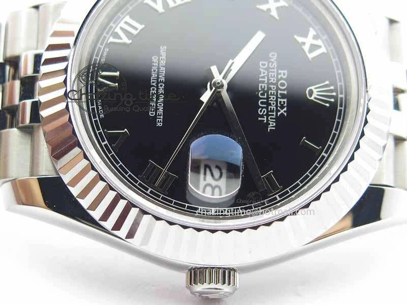 TopPick DateJust II 41mm BP Maker Best Edition Black Roman Dial On New Version Jubilee Bracelet A 3632